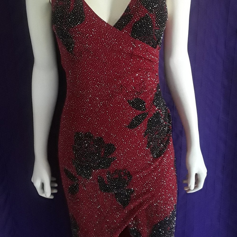 Black & Red Glitter Dress